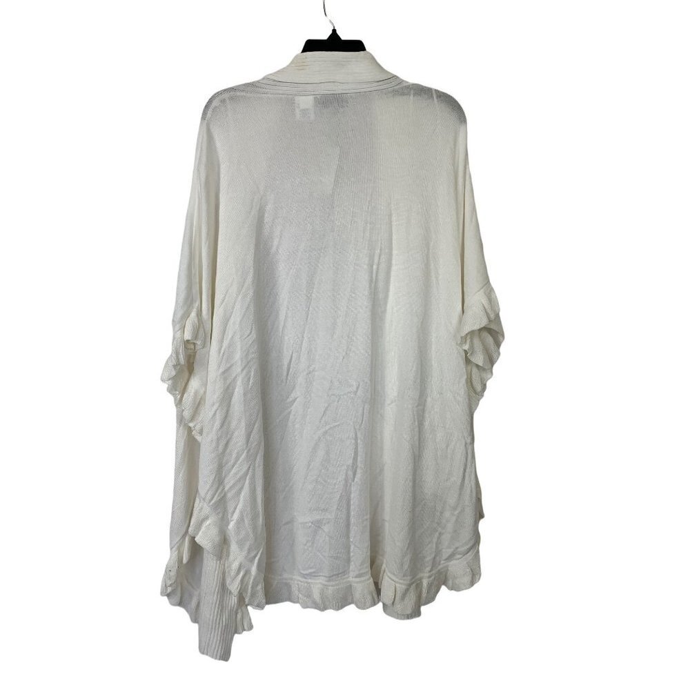 Joseph A. Women's Off White Ruffled Cardigan - Picture 2 of 5